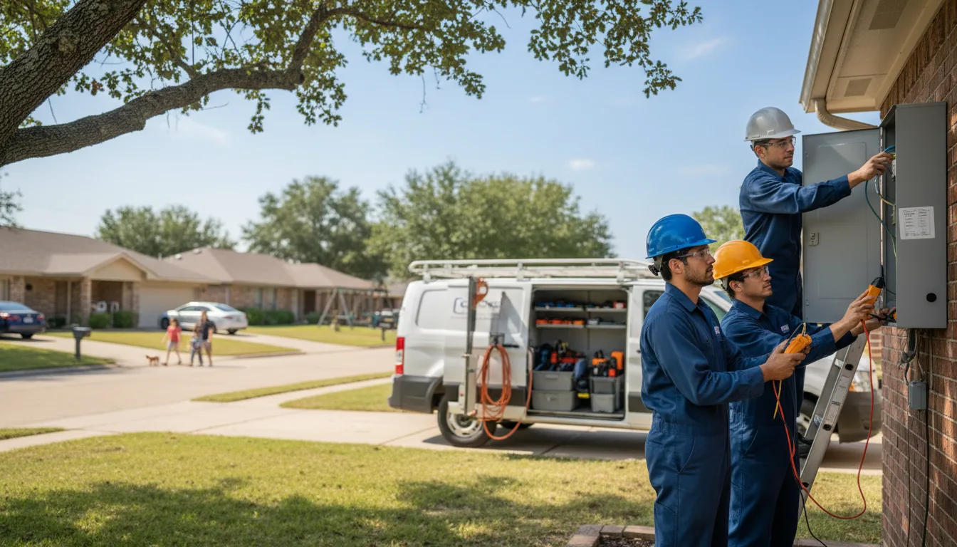Certified electrician providing emergency electrical services in Falcon Heights, TX